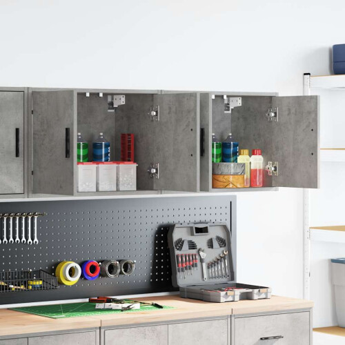 Berkfield Garage Wall Cabinets 2 pcs Concrete Grey Engineered Wood