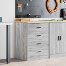 Berkfield Garage Storage Cabinet Grey Sonoma 60x51x85 cm Solid Wood Pine