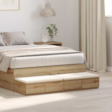Berkfield Bed Drawers Artisan Oak 120 x 36.5 x 16.5 cm Engineered Wood