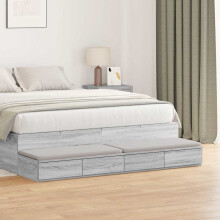Berkfield Bed Drawers Grey Sonoma 150 x 36.5 x 16.5 cm Engineered Wood