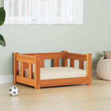 Berkfield Dog Bed with Storage Wax Brown 55 x 45 x 28 cm Solid Pine Wood