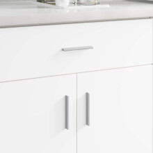 Berkfield Handle Plain 12 pcs Silver 105.7 x 7.4 x 15.5 mm Aluminium