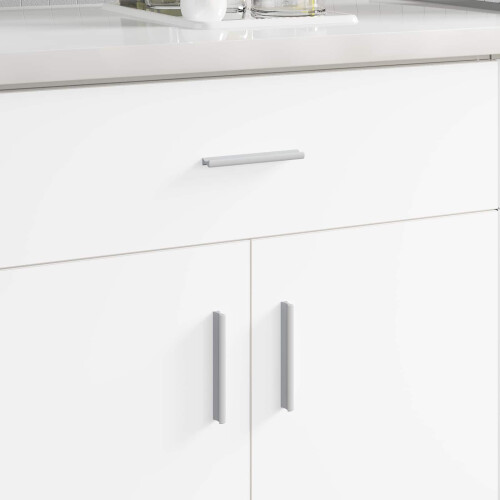 Berkfield Handle Plain 12 pcs Silver 105.7 x 7.4 x 15.5 mm Aluminium