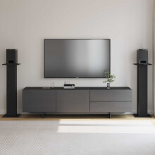 Berkfield Speaker Stands 2 pcs Black Oak 30 x 30 x 95 cm Engineered Wood