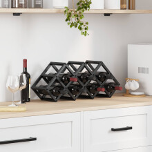 Berkfield Wine Rack Black Oak 63 x 16.5 x 25 cm Powder-Coated Steel