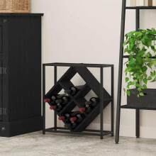 Berkfield Wine Rack Black Oak 51 x 18 x 52.5 cm Engineered Wood