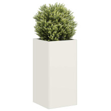 Berkfield Planter White 40x40x80 cm Cold-rolled Steel
