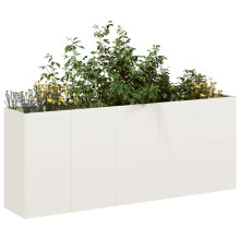 Berkfield Planter White 200x40x80 cm Cold-rolled Steel