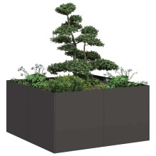 Berkfield Planter Black 80x80x40 cm Cold-rolled Steel