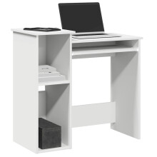 Berkfield Desk with Shelves White 84x40x78 cm Engineered Wood