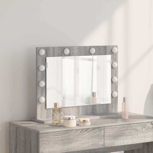 Berkfield Vanity Mirror Rectangular Grey Sonoma 60 x 45 x 18 cm