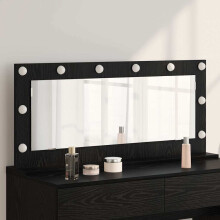 Berkfield Vanity Mirror Rectangular Black Oak 100 x 45 x 18 cm
