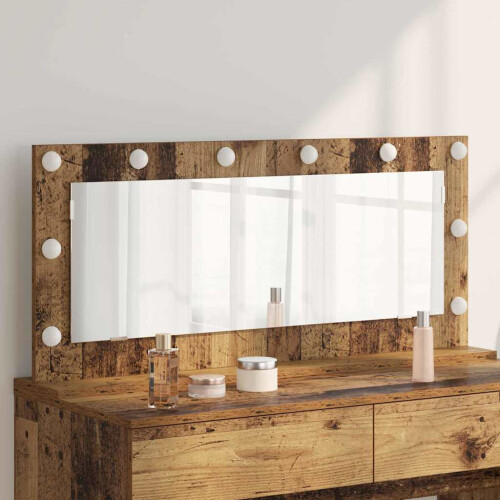 Berkfield Vanity Mirror Rectangular with Mirror Old Wood 100 x 45 x 18 cm
