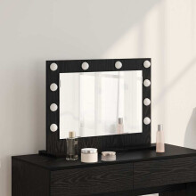 Berkfield Vanity Mirror Rectangular with Mirror Black Oak 60 x 45 x 18 cm