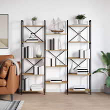 Berkfield Bookshelf Artisan Oak 156 x 25 x 167 cm Engineered Wood