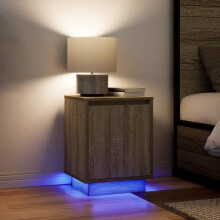 Berkfield Bedside Cabinets with LED Lights†2 pcs Sonoma Oak 38x34x50 cm