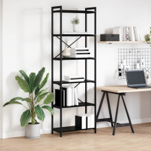 Berkfield Bookshelf Black Oak 60 x 30 x 189.5 cm Engineered Wood