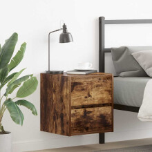 Berkfield Wall-mounted Bedside Cabinets 2 pcs Smoked Oak 38x34x40 cm