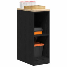 Berkfield Garage Storage Cabinet Black 30x51x85 cm Solid Wood Pine