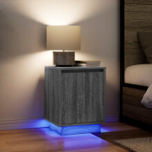 Berkfield Bedside Cabinets with LED Lights†2 pcs Grey Sonoma 38x34x50 cm