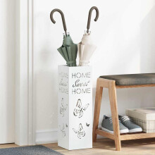 Berkfield Umbrella Stand with Storage White 15.5 x 15.5 x 49 cm Metal