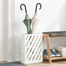 Berkfield Umbrella Stand White 28 x 12 x 41 cm Steel