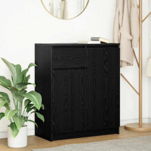 Berkfield Sideboard with Drawer Black Oak 71x35x84 cm Engineered Wood
