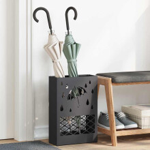Berkfield Umbrella Stand Black 28 x 12 x 41 cm Steel
