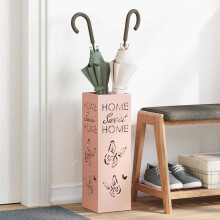 Berkfield Umbrella Stand with Storage Pink 15.5 x 15.5 x 49 cm Metal