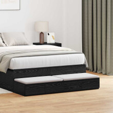 Berkfield Bed Drawers Black Oak 120 x 36.5 x 16.5 cm Engineered Wood