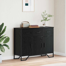 Berkfield Sideboard with Drawer Black Oak 97 x 32.5 x 74.5 cm