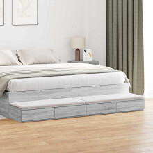 Berkfield Bed Drawers Grey Sonoma 180 x 36.5 x 16.5 cm Engineered Wood