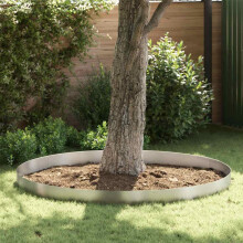 Berkfield Lawn Edging 4 pcs Silver 450 x 0.05 x 20 cm Stainless Steel