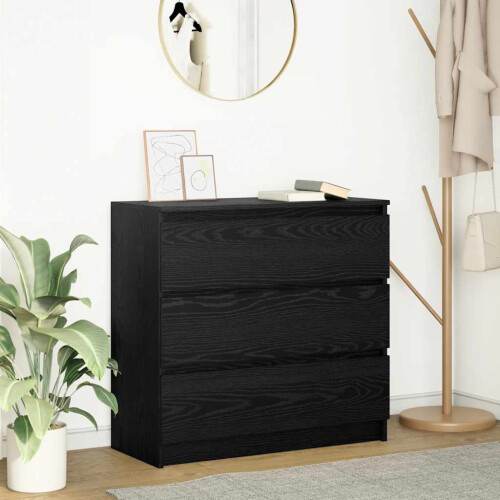 Berkfield Sideboard Black Oak 80x35x76 cm Engineered Wood