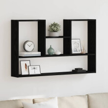 Berkfield Wall Shelf Black Oak 99x15x60 cm Engineered Wood