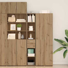 Berkfield Bookcase with Drawer Artisan Oak 30 x 42.4 x 185.2 cm