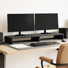 Berkfield Monitor Stand Black Oak 100x27x10 cm Engineered Wood