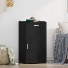 Berkfield Sideboard with Drawer Black Oak 50 x 42.5 x 93 cm