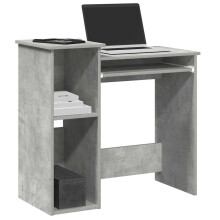 Berkfield Desk with Shelves Concrete Grey 84x40x78 cm Engineered Wood