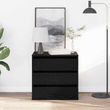 Berkfield Drawer Cabinet Black 61 x 41 x 58 cm Engineered Wood