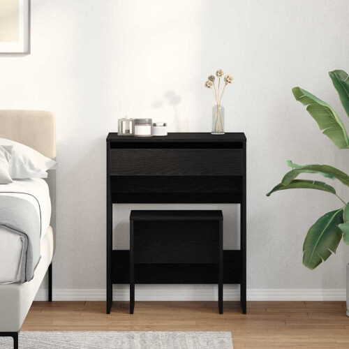 Berkfield Dressing Table Black oak 60 x 40 x 75 cm Engineered wood
