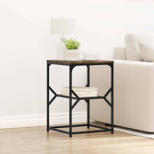 Berkfield Side Table Smoked Oak 41 x 40 x 60 cm Engineered Wood and Steel