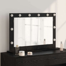 Berkfield Vanity Mirror Rectangular with Mirror Black Oak 80 x 15 x 18 cm