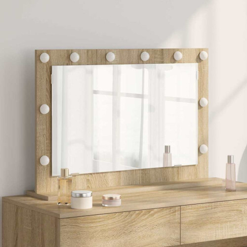 Berkfield Vanity Mirror Rectangular Sonoma Oak 80 x 55 x 18 cm