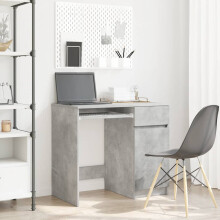 Berkfield Desk Concrete Grey 86x49x76 cm Engineered Wood