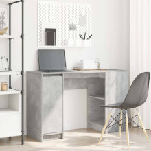 Berkfield Desk Concrete Grey 120x42x76 cm Engineered Wood