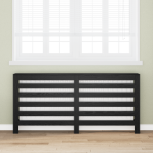 Berkfield Radiator Cover Black Oak 175 x 20 x 82 cm Engineered Wood