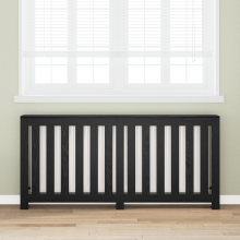 Berkfield Radiator Cover Black Oak 175 x 20 x 82 cm Engineered Wood