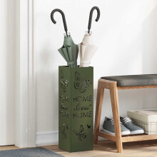 Berkfield Umbrella Stand with Storage Olive 15.5 x 15.5 x 49 cm Metal