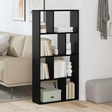 Berkfield Book Cabinet Black Oak 60 x 20 x 102.5 cm Engineered Wood